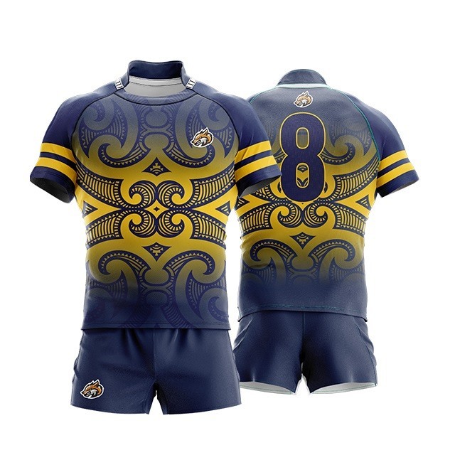 2024 New Design Rugby Jersey Full Color Digital Print Rugby Shirt and Shorts