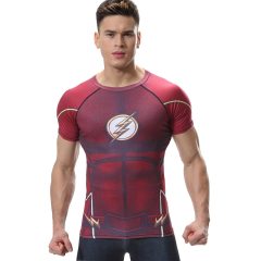 Superhero MMA Rash Guard Men's 3D Digital Printing Short Sleeve Compression Shirt