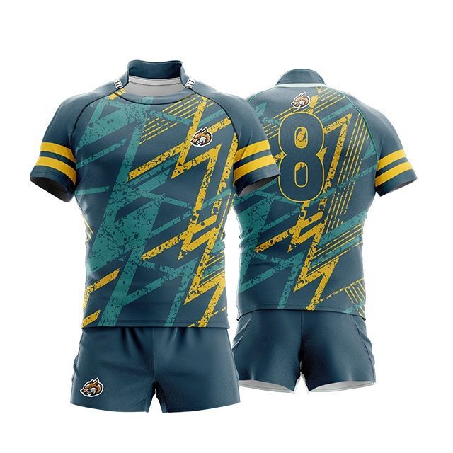 2024 New Design Rugby Jersey Full Color Digital Print Rugby Shirt and Shorts