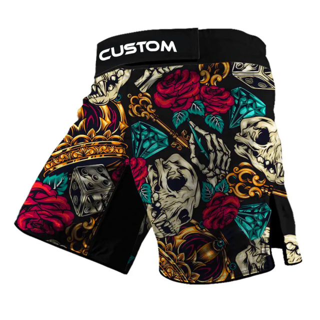 Latest Design MMA Shorts with Slits Sublimation Printed Fight MMA Grappling Shorts
