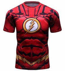 Superhero MMA Rash Guard Men's 3D Digital Printing Short Sleeve Compression Shirt