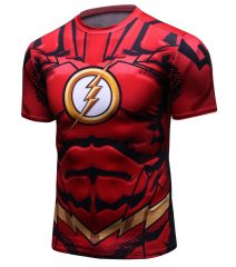 Superhero MMA Rash Guard Men's 3D Digital Printing Short Sleeve Compression Shirt