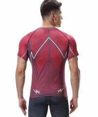 Superhero MMA Rash Guard Men's 3D Digital Printing Short Sleeve Compression Shirt