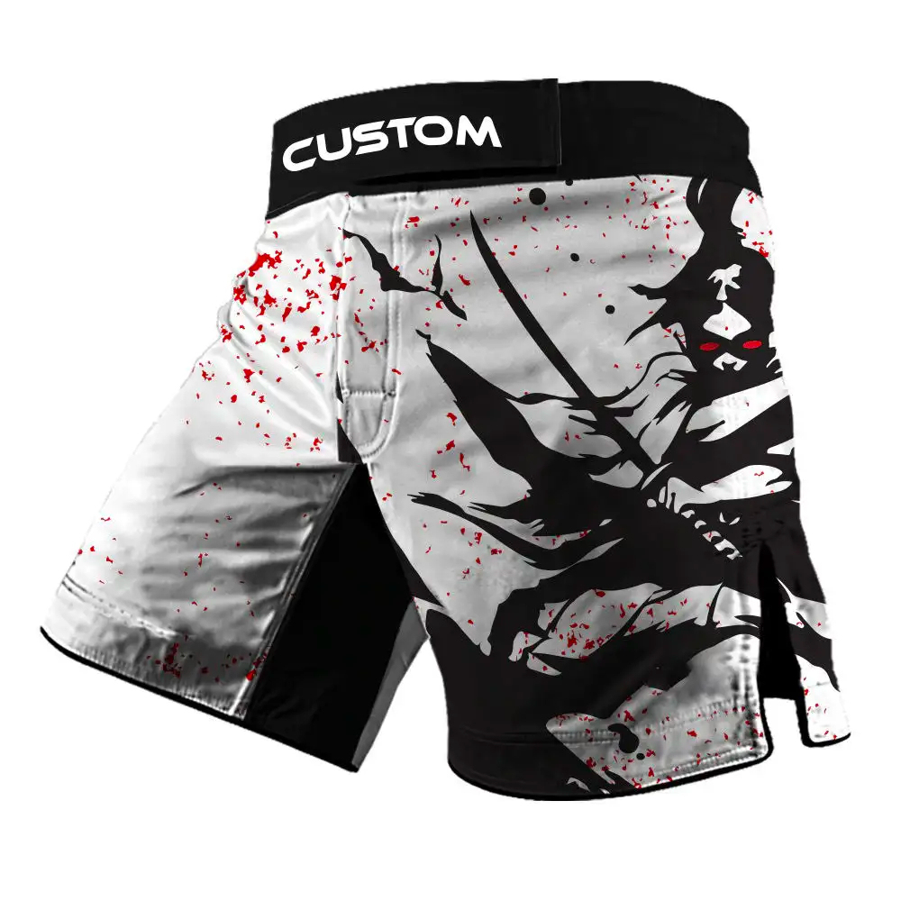 Latest Design MMA Shorts with Slits Sublimation Printed Fight MMA Grappling Shorts