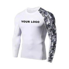 Rash Guard High Quality MMA Men Rash Guard Customize Compression Shirt Long Sleeve