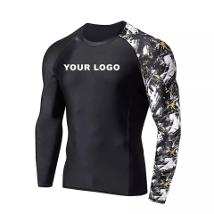 Rash Guard High Quality MMA Men Rash Guard Customize Compression Shirt Long Sleeve