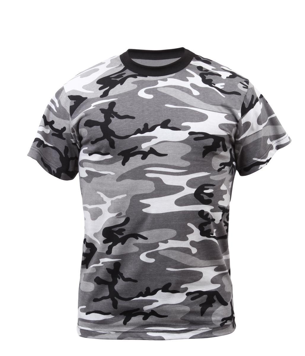 Camo T-Shirt Regular Fit Crew Neck Shirt Short Sleeve T-Shirt