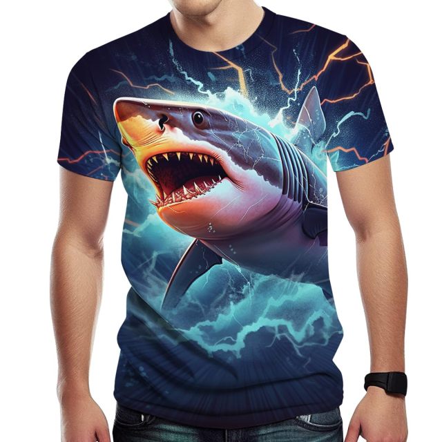 T-Shirt 3D Print Colorful Pattern Animal Graphic T-Shirt Fashion Short Sleeve Shirts