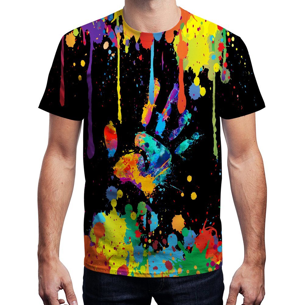 Lasted Design T-Shirt Unisex Stylish 3D Colorful Printed Shirt Short Sleeve