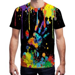 Lasted Design T-Shirt Unisex Stylish 3D Colorful Printed Shirt Short Sleeve