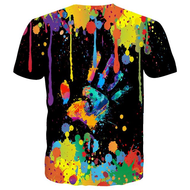 Lasted Design T-Shirt Unisex Stylish 3D Colorful Printed Shirt Short Sleeve
