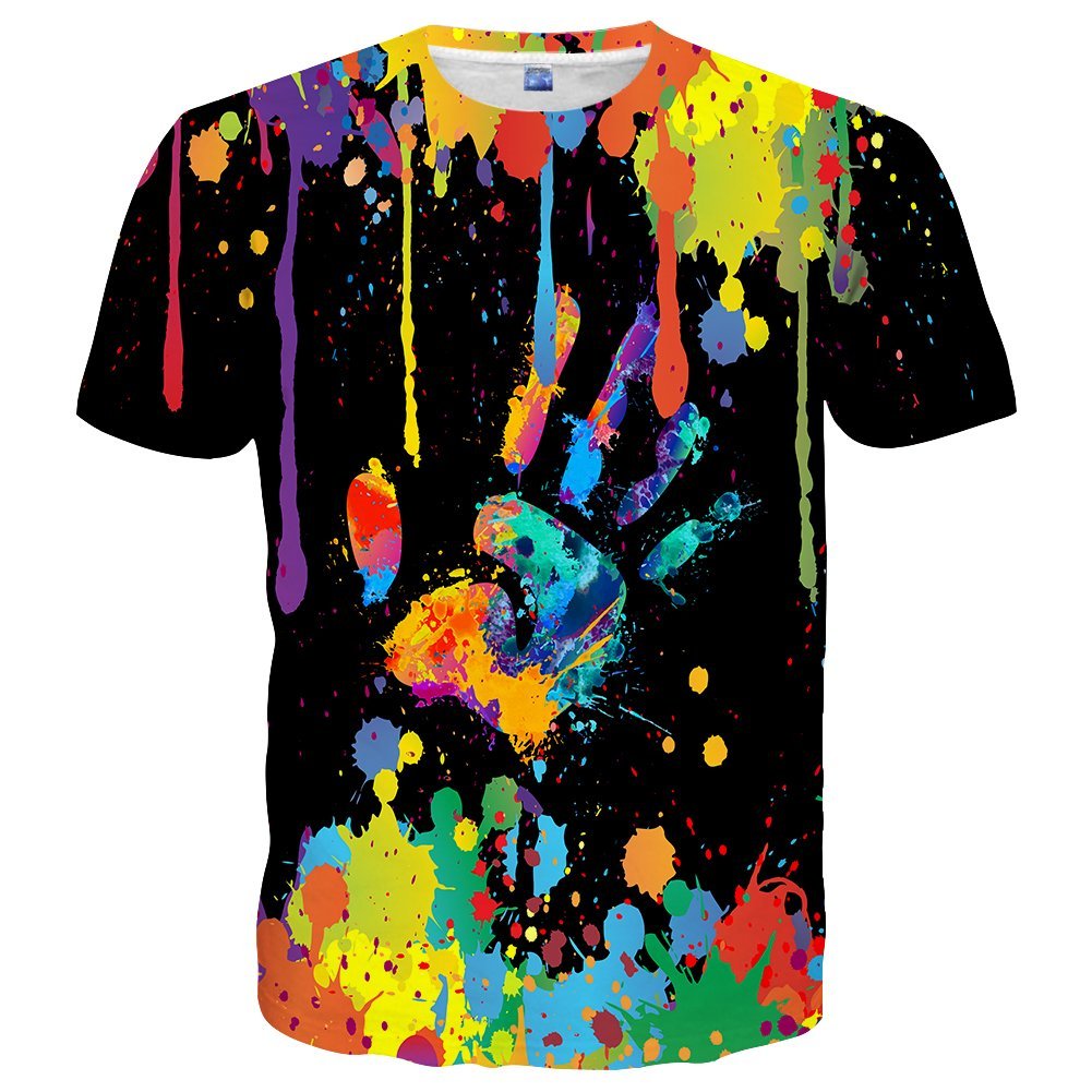 Lasted Design T-Shirt Unisex Stylish 3D Colorful Printed Shirt Short Sleeve