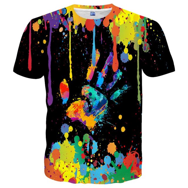 Lasted Design T-Shirt Unisex Stylish 3D Colorful Printed Shirt Short Sleeve