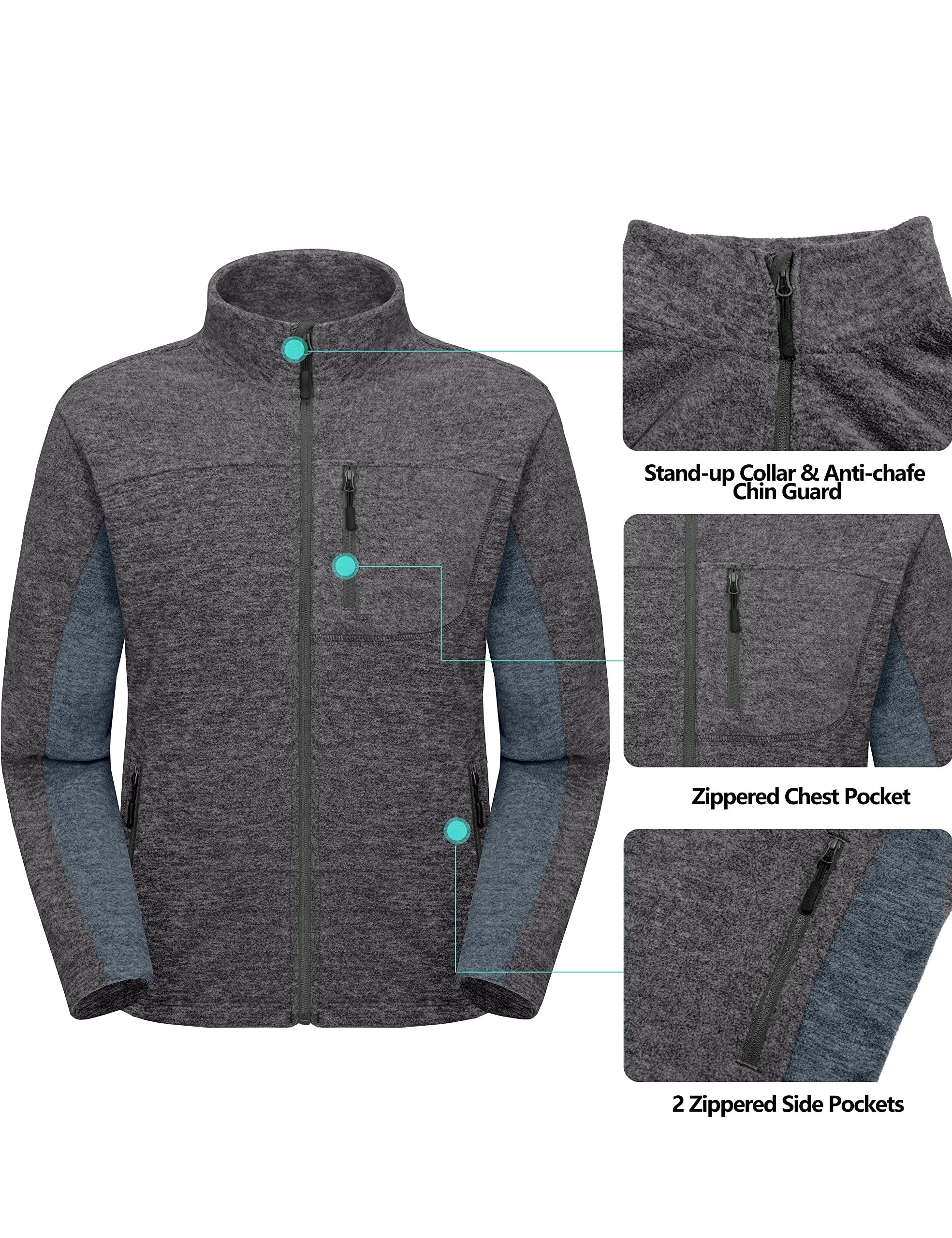 Polor Fleece Full-Zip Jacket Long Sleeve Outwear for Men Warm and Stylish Winter Jacket