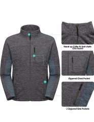 Polor Fleece Full-Zip Jacket Long Sleeve Outwear for Men Warm and Stylish Winter Jacket
