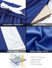 Men's Athletic Basketball Shorts Mesh Quick Dry Activewear with Pockets