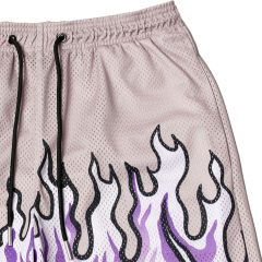 Men's Basketball Shorts Casual Workout Athletic Shorts Mesh Flame Graphic Print Running Short Pants