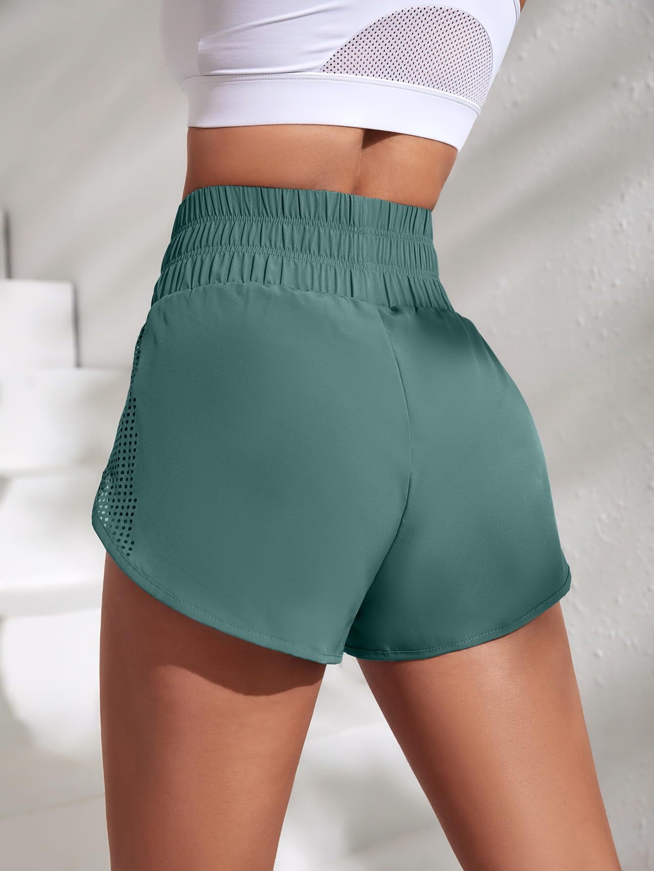Workout Shorts for Women High Waisted Quick Dry Athletic Running Gym Short Pants with Pockets