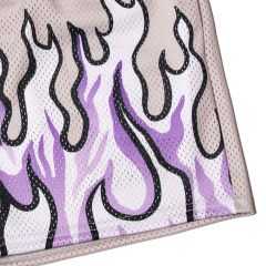 Men's Basketball Shorts Casual Workout Athletic Shorts Mesh Flame Graphic Print Running Short Pants