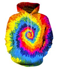 Unisex Tie Dye Hooded Sweatshirt with Pocket Long Sleeve Hoodie