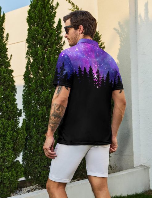 Graphic Men's Polo Shirt Short Sleeve Print Golf Shirts Moisture Wicking Collared Shirt