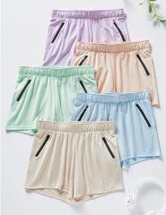 Womens Workout Gym Shorts Casual Lounge Shorts Ladies Active Athletic Apparel with Zipper Pockets