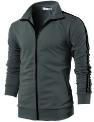 Men's Active Slim Fit Track Lightweight Jacket Zip-up Long Sleeve Running Track Jacket