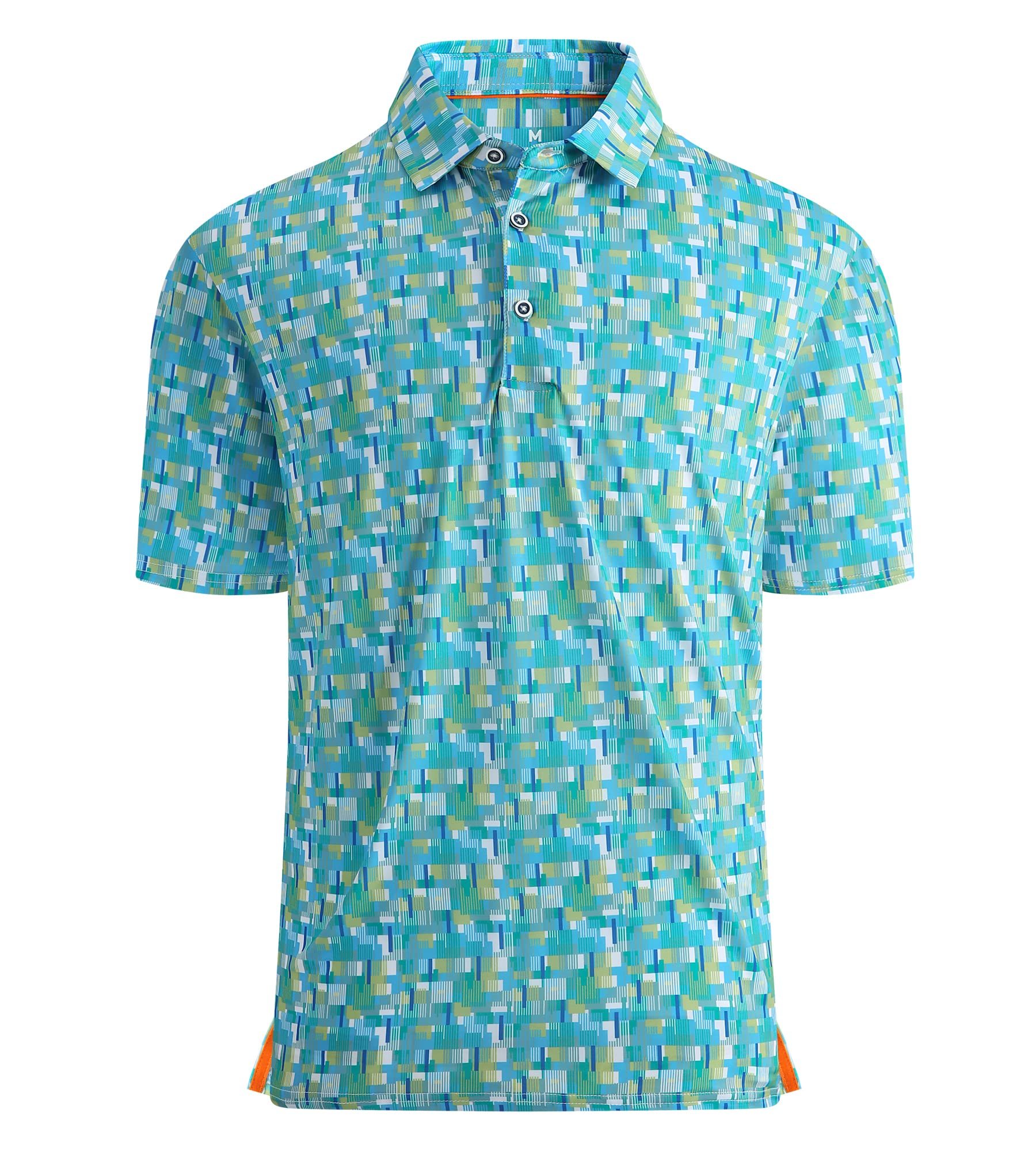 Polo Shirt Dry Fit Performance Short Sleeve Print Moisture Wicking Collared Golf Shirt