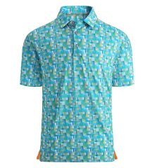 Polo Shirt Dry Fit Performance Short Sleeve Print Moisture Wicking Collared Golf Shirt