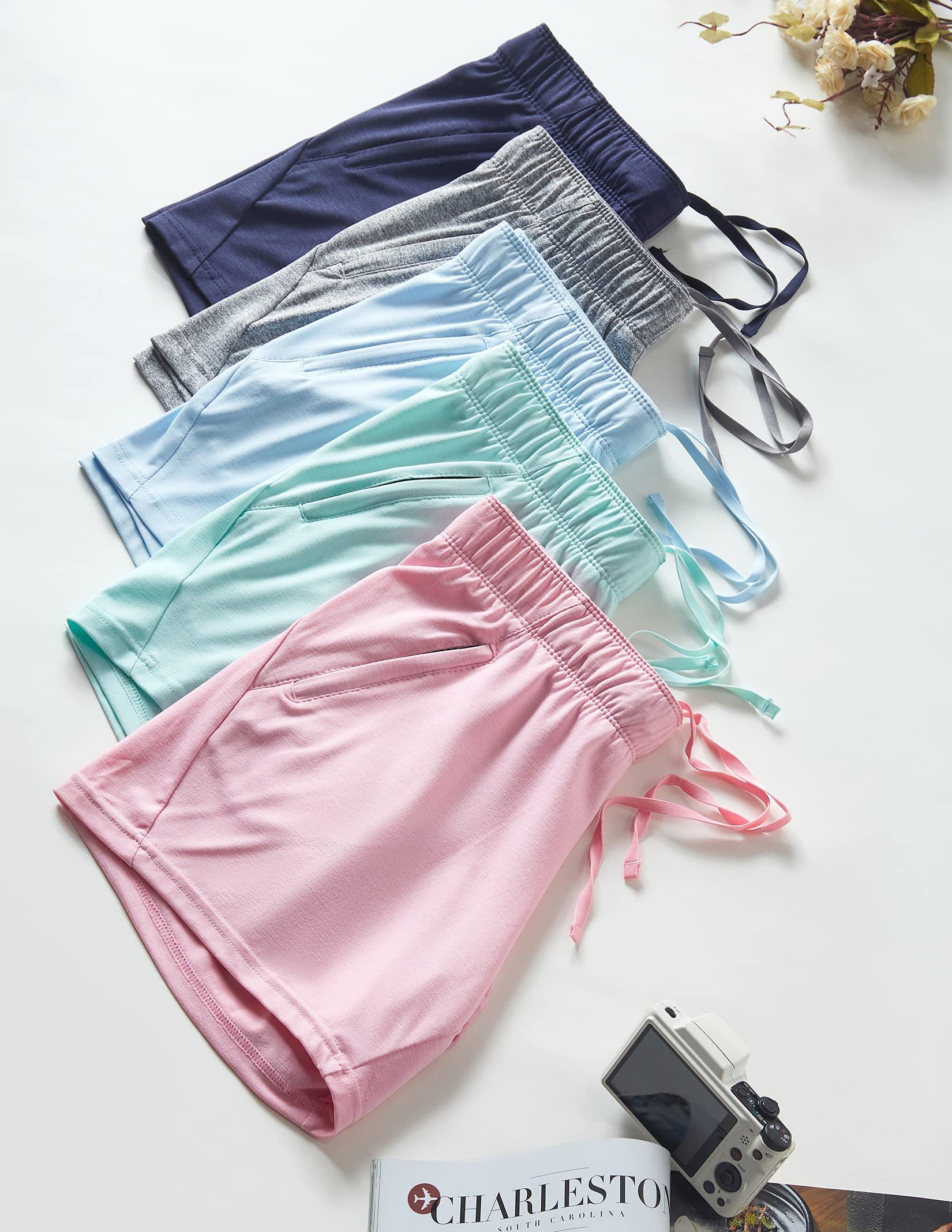 Women's Sweat Shorts with Pockets Drawstring Summer Workout Casual Lounge Shorts