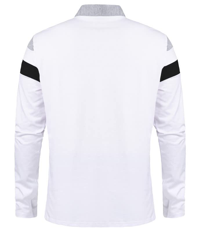 Long Sleeve Polo Shirt 1_4 Zip Casual Slim Fit Lapel Neck Basic Designed Shirt