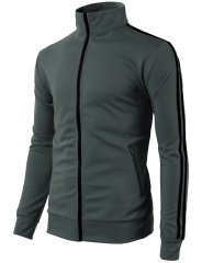 Men's Active Slim Fit Track Lightweight Jacket Zip-up Long Sleeve Running Track Jacket
