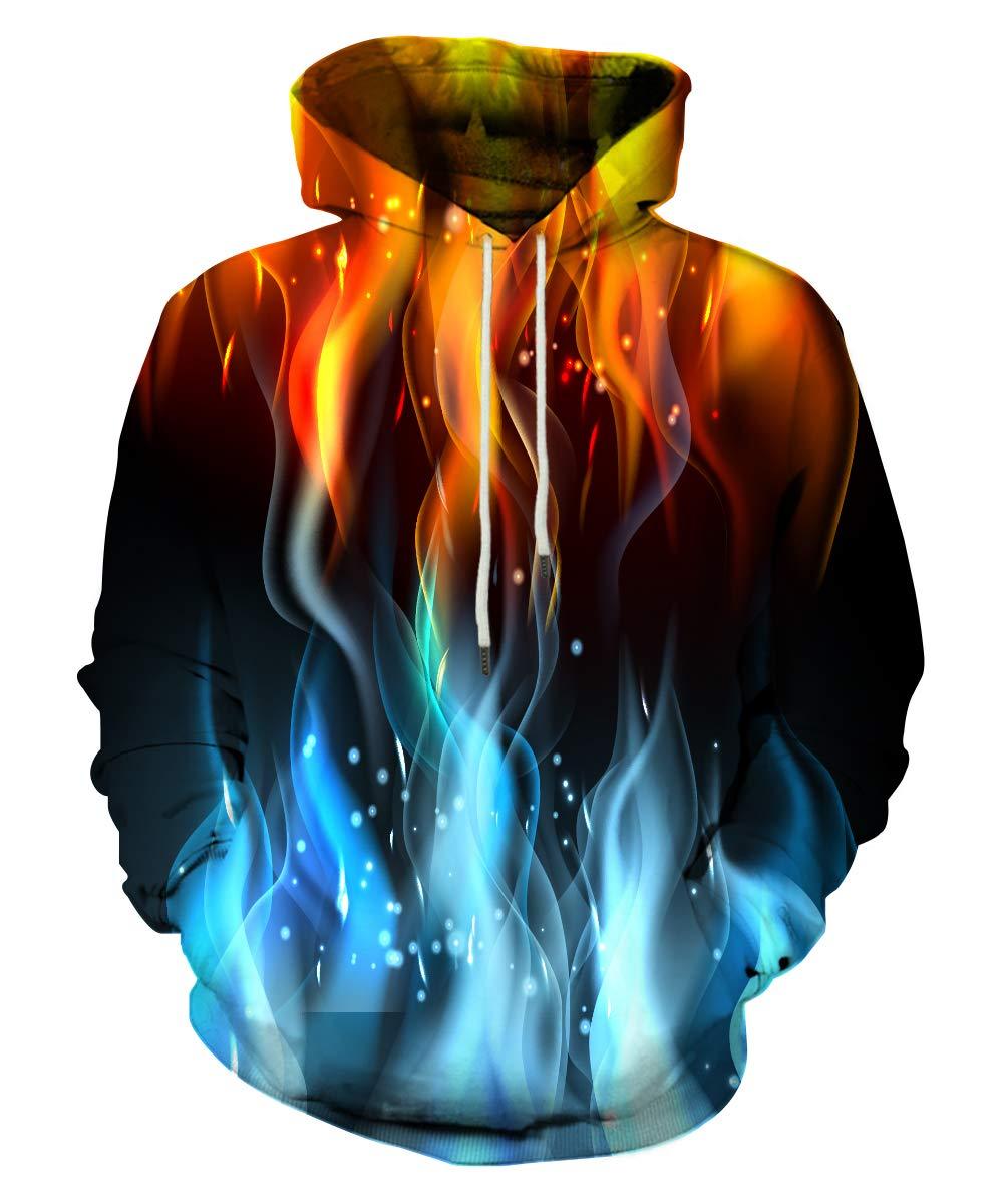 Unisex 3D Print Hoodies Novelty Pullover Colorful Graphic Hooded Sweatshirt with Pocket