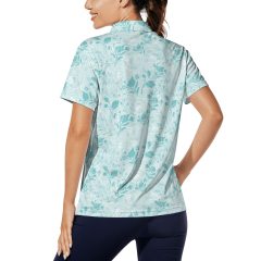 Women's Printed Polo Shirt Lightweight Short Sleeve Golf Shirts Quick Dry Workout Golf Polo Shirt