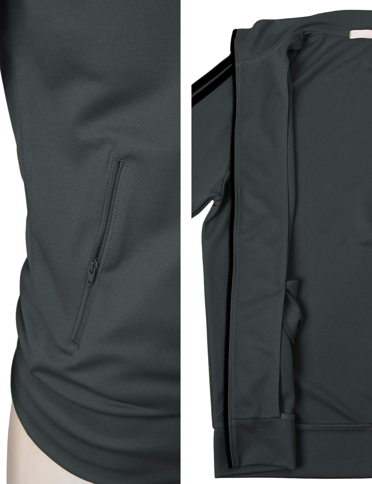 Men's Active Slim Fit Track Lightweight Jacket Zip-up Long Sleeve Running Track Jacket
