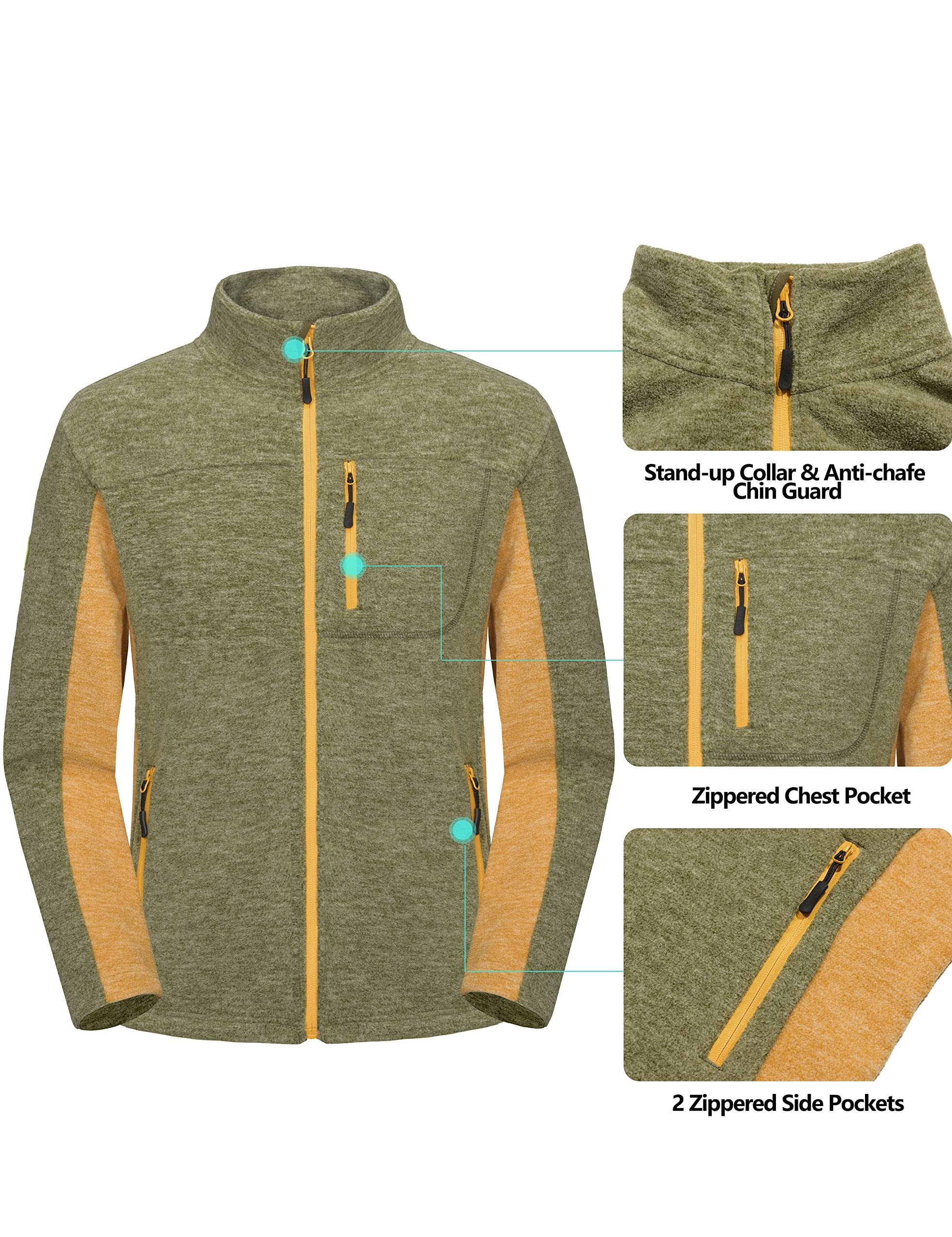 Men Winter Warm Polar Fleece Golf Jacket Lightweight Thermal Hiking Running Travel Jacket