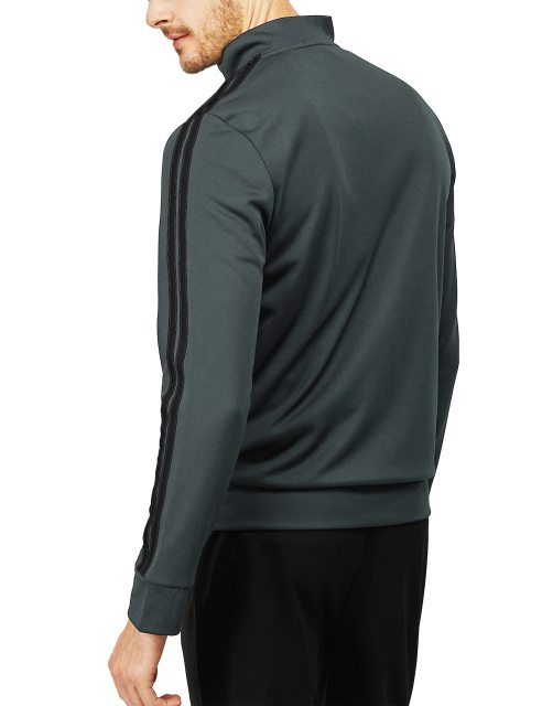 Men's Active Slim Fit Track Lightweight Jacket Zip-up Long Sleeve Running Track Jacket