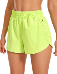 Women's High Waisted Shorts Mesh Liner Athletic Gym Track Shorts with Zip Pockets