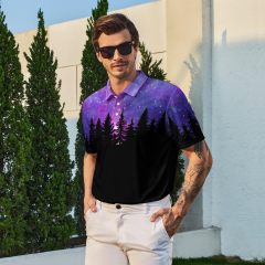Graphic Men's Polo Shirt Short Sleeve Print Golf Shirts Moisture Wicking Collared Shirt