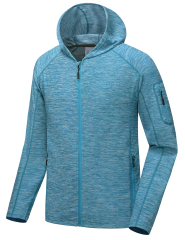 Men's Running Sport Track Hooded Jacket Full Zip Workout Athletic Fitness Jackets for Training