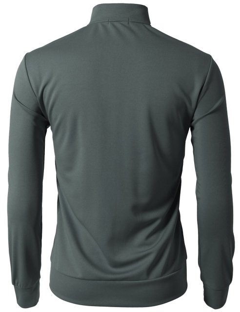 Men's Active Slim Fit Track Lightweight Jacket Zip-up Long Sleeve Running Track Jacket