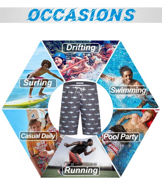 Mens Stretch Swim Shorts Mesh Lining Bathing Suits Beach Shorts with Pockets