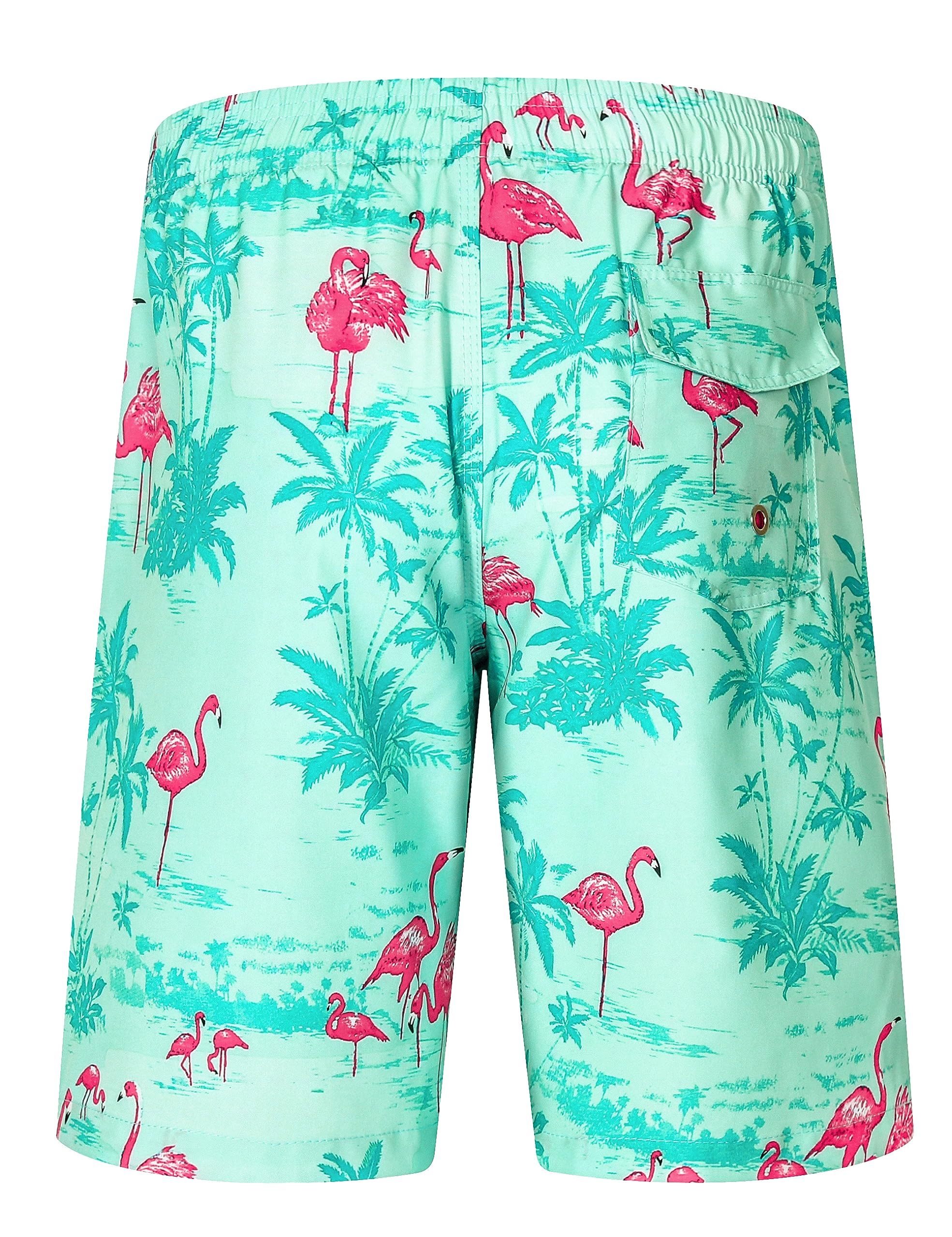 Mens Quick Dry Printed Beachshorts Swim Trunks with Mesh Lining Swimwear Bathing Suits
