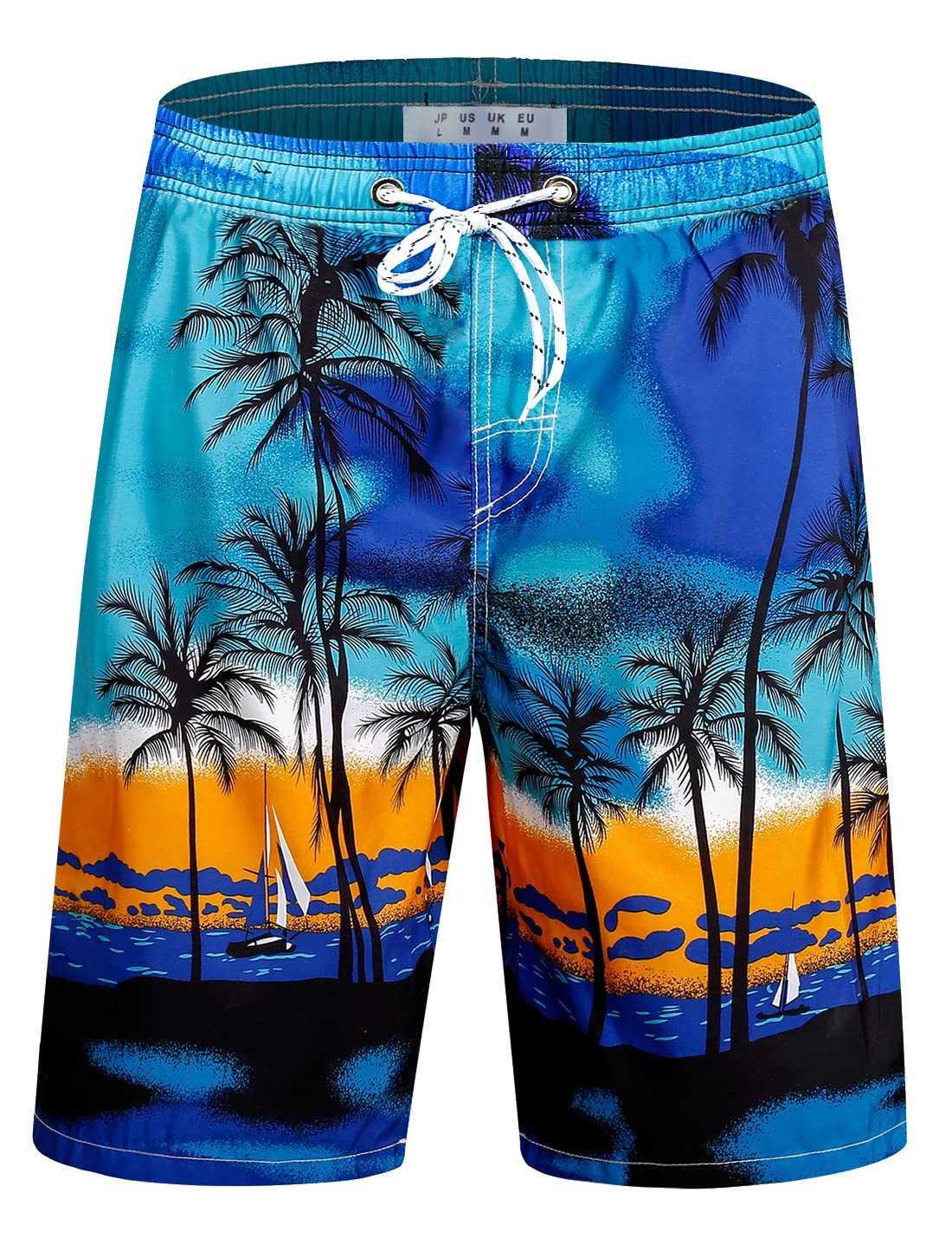 Mens Swim Trunks Quick Dry Board Shorts with Back Pocket