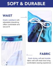 Mens Swim Trunks Quick Dry Board Shorts with Back Pocket