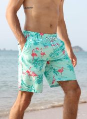 Mens Quick Dry Printed Beachshorts Swim Trunks with Mesh Lining Swimwear Bathing Suits