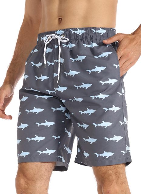 Mens Stretch Swim Shorts Mesh Lining Bathing Suits Beach Shorts with Pockets