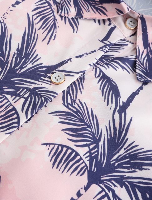 Funky Casual Hawaiian Shirt Women Button Down Short Sleeve Print Shirt