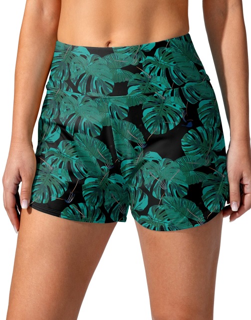 Women's Beachshorts with Pockets High Waisted Board Swimsuit Bathing Shorts with Liner