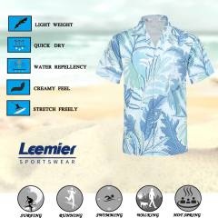 Men's Beach Shirt Short Sleeve Casual Button Down Hawaii Vacation Shirt